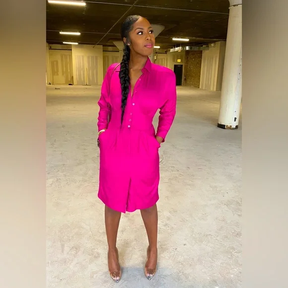 hot pink corset homecoming dress A-line Hot Pink Lace Appliques Party Dress Homecoming Dress PD460 US12 / Hot Pink main image 0
